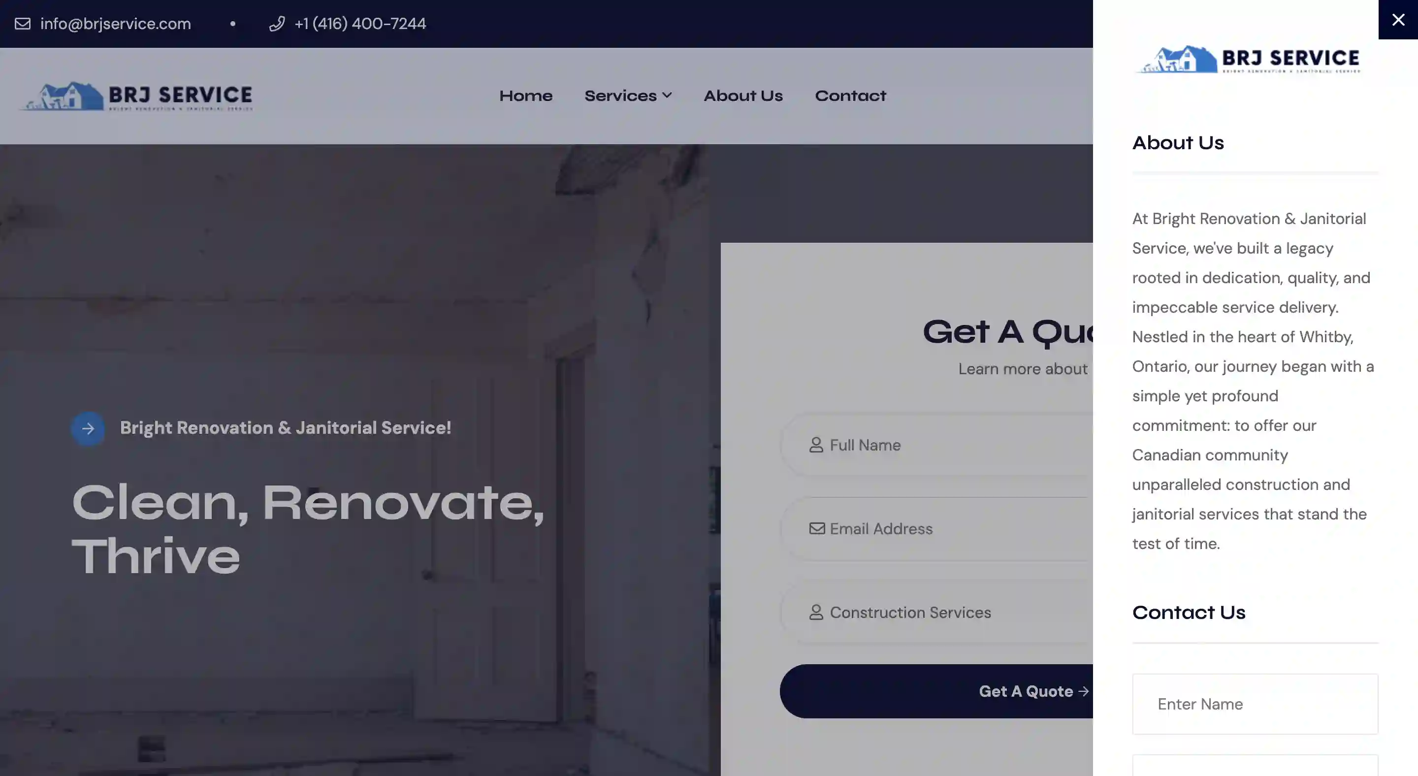 Rapid and User-Friendly Website Development Solution for Bright Renovation & Janitorial Service