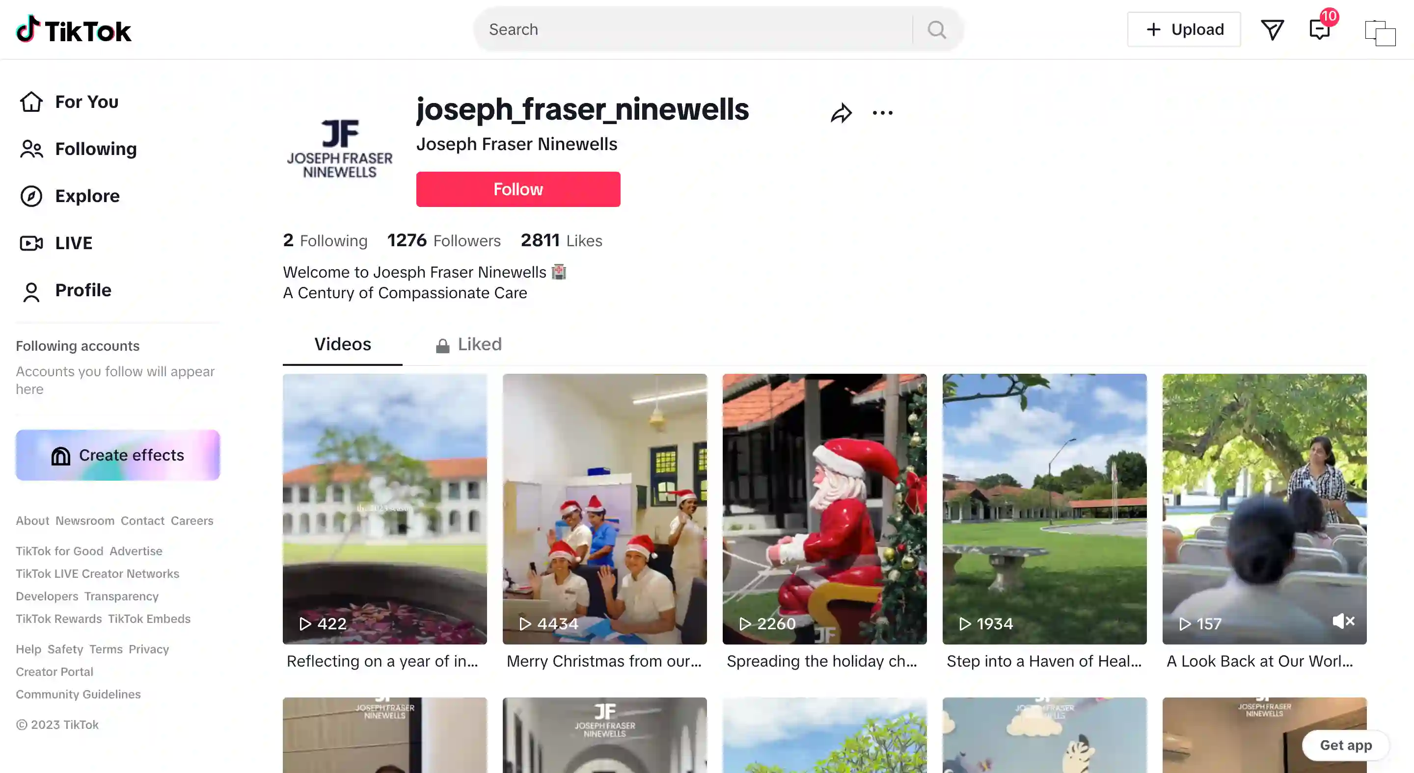 TikTok Marketing Solution for Joseph Fraser Ninewells